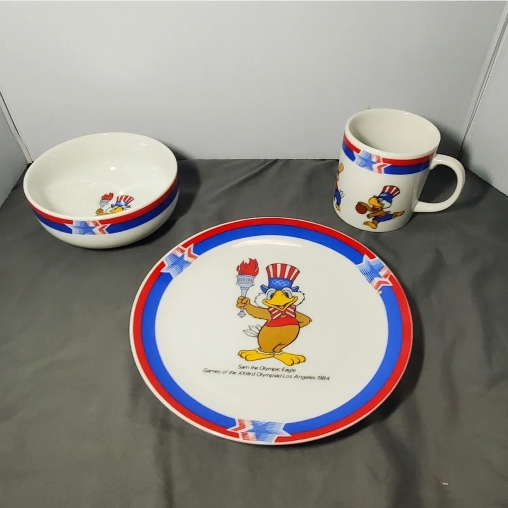 1984 Los Angeles Olympics Children's Set by Pfaltzgraff - Multicolor